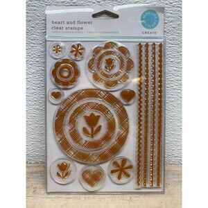 2007 Martha Stewart Heart And Flower Clear Stamps New